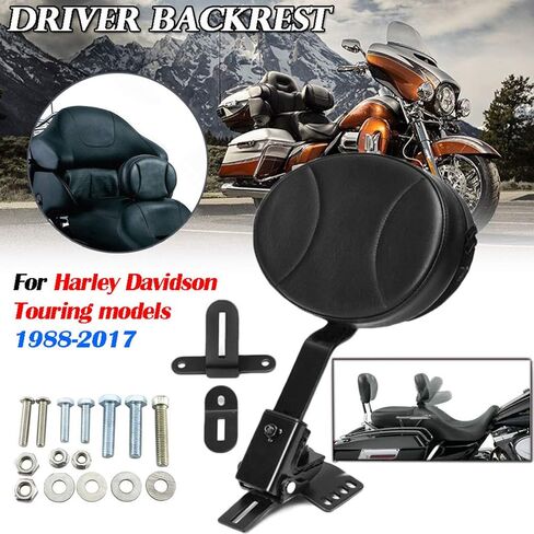 Motorcycle Adjustable Driver Rider Backrest Pad Replacement for 1997-2021 Harley Davidson Touring Models Road King/Street Glide/Road Glide/Electra Glide in Saudi Arabia