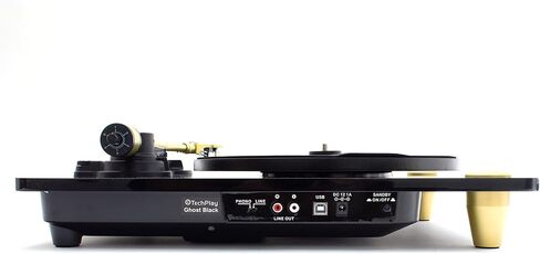 TechPlay Ghost، قرص دوار بحزامين للسرعة مع بث بلوتوث. يتصل بسماعات البلوتوث الخاصة بك لاسلكيًا (أبيض) in Kuwait