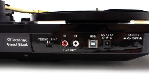 TechPlay Ghost، قرص دوار بحزامين للسرعة مع بث بلوتوث. يتصل بسماعات البلوتوث الخاصة بك لاسلكيًا (أبيض) in Kuwait