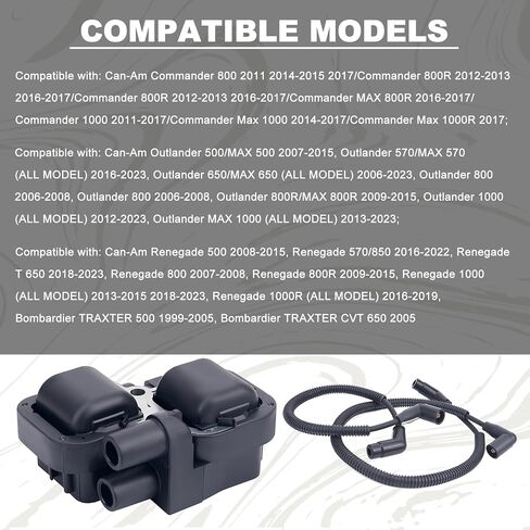 حزمة ملف الإشعال وغطاء سلك توصيل الإشعال لـ Can-Am Commande Maverick Renegade Outlander MAX 500 570 650 800 800R 1000 1000R Bombardier Traxter 500 650, 420265248 420265240 710000041 278001546 in Kuwait