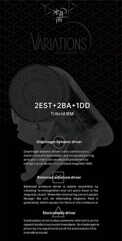 سماعة أذن Moondrop Variations 1DD+2BA+2EST بتقنية Tribrid داخل الأذن مع كابل قابل للتبديل in Kuwait