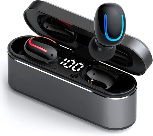 Bluetooth Earbuds Wireless Ear Buds Touch Control Wireless Earphones with HiFi Stereo Audio, Noise Reduction, IPX7 Waterproof Headphones, LED Charging Case, Built-in Mic for Sport/Work/Travel Black in Saudi Arabia