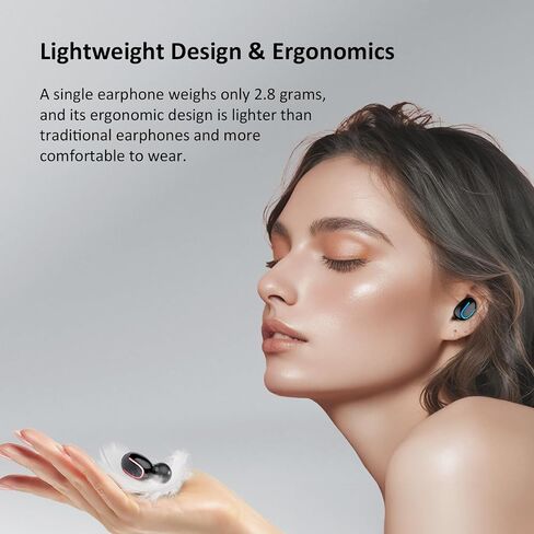 Bluetooth Earbuds Wireless Ear Buds Touch Control Wireless Earphones with HiFi Stereo Audio, Noise Reduction, IPX7 Waterproof Headphones, LED Charging Case, Built-in Mic for Sport/Work/Travel Black in Saudi Arabia