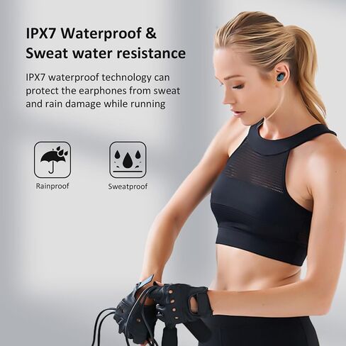 Bluetooth Earbuds Wireless Ear Buds Touch Control Wireless Earphones with HiFi Stereo Audio, Noise Reduction, IPX7 Waterproof Headphones, LED Charging Case, Built-in Mic for Sport/Work/Travel Black in Saudi Arabia