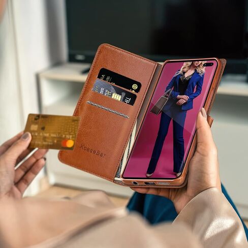 XcaseBar for Samsung Galaxy S10+/S10 Plus Wallet case with Zipper Credit Card Holder【RFID Blocking】, Flip Folio Book PU Leather Phone case Shockproof Cover Women Men for Samsung S10+ case Wine Red in Saudi Arabia