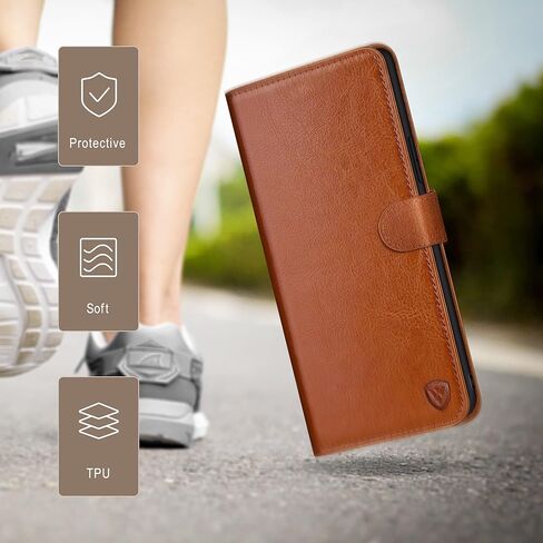 XcaseBar for Samsung Galaxy S10+/S10 Plus Wallet case with Zipper Credit Card Holder【RFID Blocking】, Flip Folio Book PU Leather Phone case Shockproof Cover Women Men for Samsung S10+ case Wine Red in Saudi Arabia