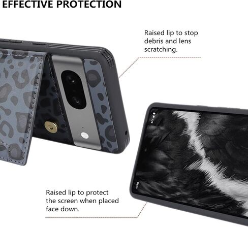 iCoverCase Compatible with Google Pixel 7 Case with Card Holder, Wallet Phone Case for Women Men [RFID Blocking] PU Leather Protective Wallet Case for Pixel 7 (Black) in Saudi Arabia