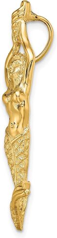 14k Yellow Gold Polished And Textured Mermaid Chain Slide 39x15mm in Saudi Arabia