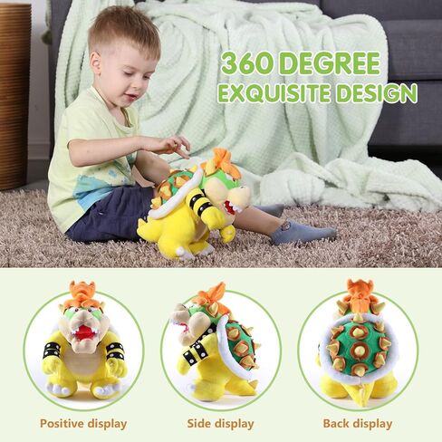 مجموعة Bowser Plush، مجموعة حيوانات ماريو المحشوة من Bowser مقاس 25.4 سم باللون الأصفر - هدية رائعة لمحبي ماريو والأطفال in Saudi Arabia