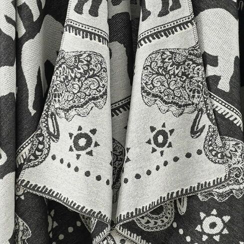 Women's Elephant Shawl Wrap Poncho Open Front Shawls Poncho Capes Travel Pashmina Shawls Fall Winter 2023 in Saudi Arabia