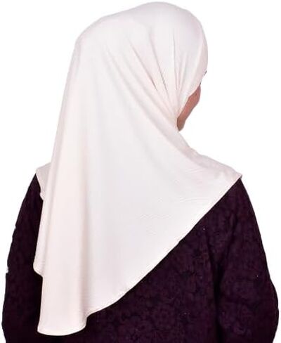 Mu Lan 4-Pleated Instant Hijab | Handmade from Rib Cotton | One Piece Easy Slip On Practical and Comfortable(L Size) in Kuwait