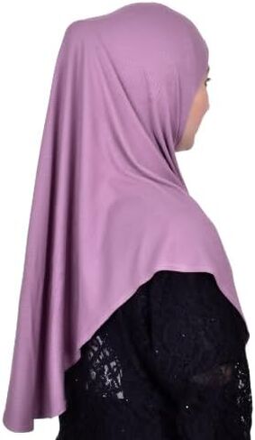 مو لان حجاب فوري 4 طيات | مصنوع يدويًا من القطن المضلع | قطعة واحدة سهلة الارتداء، عملية ومريحة (مقاس L) in Kuwait