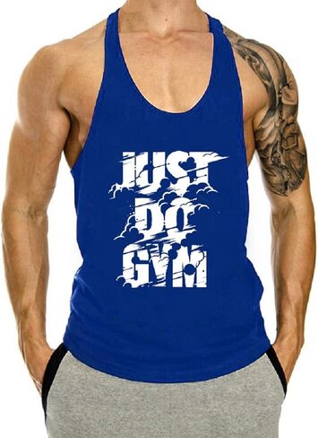 Men's Gym Workout Tank Tops Y-Back Muscle Sleeveless Bodybuilding Fitness T-Shirts in Saudi Arabia
