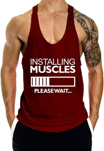 Men's Gym Workout Tank Tops Y-Back Muscle Sleeveless Bodybuilding Fitness T-Shirts in Saudi Arabia