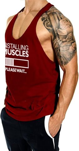 Men's Gym Workout Tank Tops Y-Back Muscle Sleeveless Bodybuilding Fitness T-Shirts in Saudi Arabia