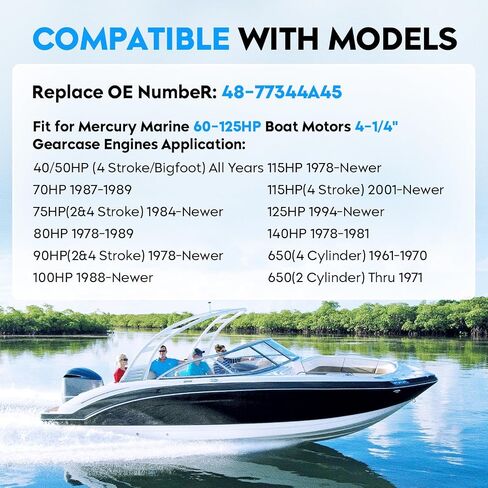 SEHNSUCHT Aluminum Boat Outboard Propeller Compatible with Mercury Marine Motors 60 75 90 100 115 125HP, 13 1/4" Diameter x17 Pitch, 15 Spline Tooth Boat Outboard Propeller Replace for 77344A45, RH in Saudi Arabia