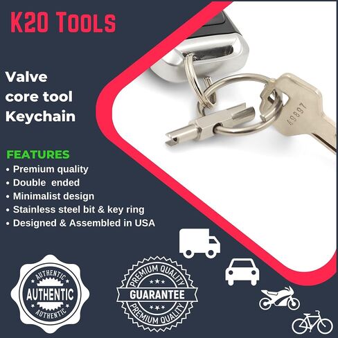 Pocket Valve Core Removal Tool Keychain - Made of Stainless Steel - Silver, Standard (Keychain) in Saudi Arabia