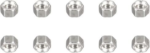 صواميل سداسية M1.2x0.25mm(DxP) - 200 عبوة - جيدة لإصلاح المرآب المنزلي - صواميل سداسية مطلية بالنيكل والنحاس - لون فضي in Kuwait