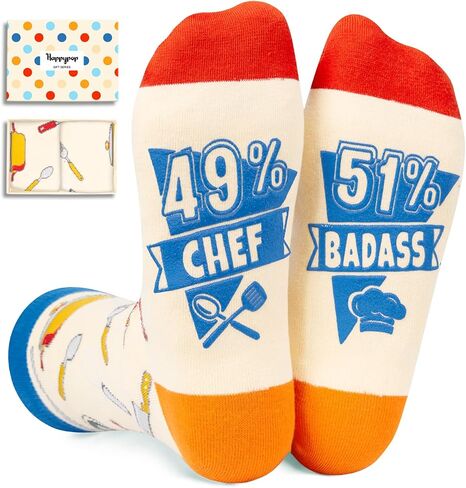 HAPPYPOP Chef Gifts Cooking Gifts Baking Gifts Pastry Chef Gifts Gifts For Baker, Unisex Chef Socks Cooking Socks Baking Socks in Saudi Arabia