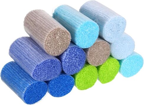 PATIKIL 12 Rolls Latch Hook Yarn, Latch Hook Kit Yarn Precut Hook Rugs Yarn Crochet Colorful for Latch Hook Rug Adults Beginners, Blue Green Grey Tone in Saudi Arabia