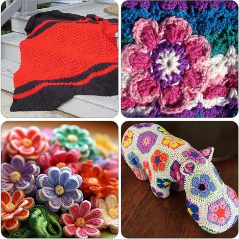PATIKIL 12 Rolls Latch Hook Yarn, Latch Hook Kit Yarn Precut Hook Rugs Yarn Crochet Colorful for Latch Hook Rug Adults Beginners, Blue Green Grey Tone in Saudi Arabia