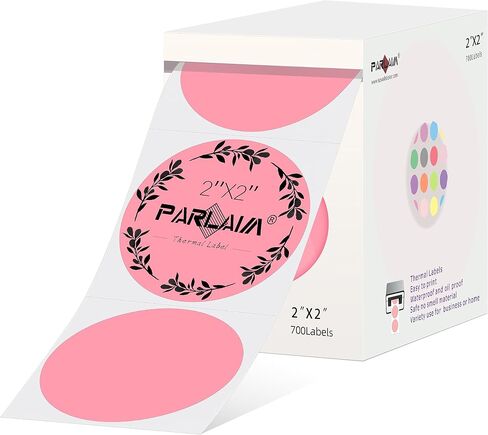 PARLAIM 2 Inch Circle Thermal Sticker Labels,700PCS Round Direct Thermal Printer Labels for Business Bottle DIY Design, QR Code, Name Tag, Inventory (White) in Saudi Arabia