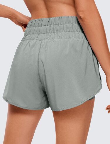 CRZ YOGA 2 in 1 High Waisted Running Shorts for Women 3" - Split Breathable Athletic Tennis Gym Workout Shorts with Pockets in Saudi Arabia