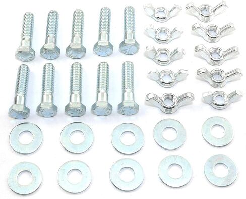 10 قطعة مسامير ربط سداسية من الفولاذ الكربوني المجلفن 3/8 "-16x1-1/2" مع صامولة جناح 3/8 "-16 وغسالة مسطحة مجلفنة 3/8" in Kuwait