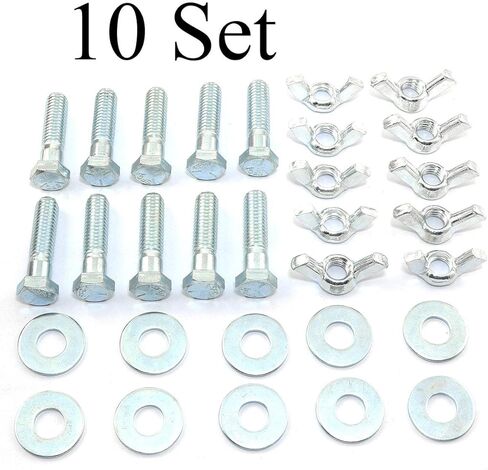 10 قطعة مسامير ربط سداسية من الفولاذ الكربوني المجلفن 3/8 "-16x1-1/2" مع صامولة جناح 3/8 "-16 وغسالة مسطحة مجلفنة 3/8" in Kuwait