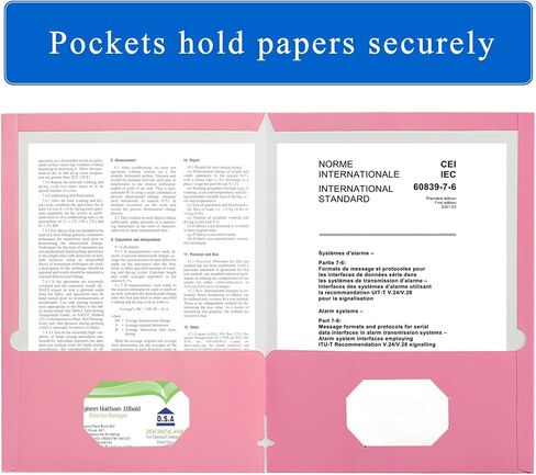 Zzrywuty File Folders with Pockets Letter Size, 25-Pack Paper Folders with Card Slot, Two Pocket Folders for School Students, Businessmen, Home and Office Workers（Blue） in Saudi Arabia