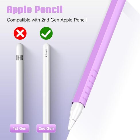 غطاء لجهاز Apple Pencil الجيل الثاني: جراب واقٍ مضاد للصدمات وغطاء جلدي لقلم iPencil مع غطاء بأربعة رؤوس، أرجواني، عبوتان in Kuwait