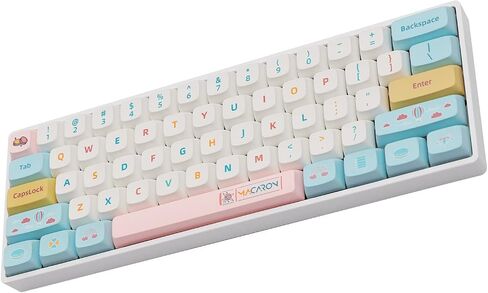 EPOMAKER SK61 61 مفتاحًا لوحة مفاتيح ميكانيكية قابلة للتبديل السريع مع إضاءة خلفية RGB، NKRO، IP6X مقاومة للماء، كابل من النوع C لـ Win/Mac/Gaming (Gateron Optical Brown، Macaron) in Kuwait
