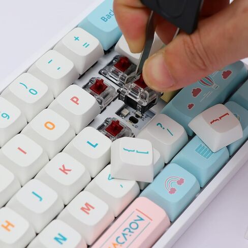 EPOMAKER SK61 61 مفتاحًا لوحة مفاتيح ميكانيكية قابلة للتبديل السريع مع إضاءة خلفية RGB، NKRO، IP6X مقاومة للماء، كابل من النوع C لـ Win/Mac/Gaming (Gateron Optical Brown، Macaron) in Kuwait