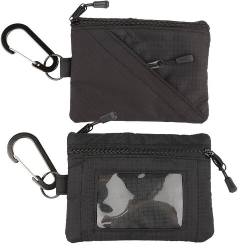 Lanyard Slim Minimalist Wallet for Men Women with RFID Blocking protector Wallets travel security Card Holder for Water-resistant Keychain Purse(Black) in Saudi Arabia