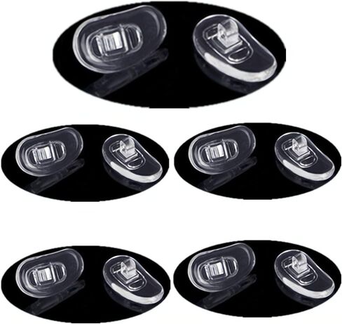 وسادات أنف للنظارات من السيليكون الناعم، قطع أنف مضادة للانزلاق، وسادات جسر الأنف 13 مم على شكل حرف D (5 قطع/شفاف) in Kuwait