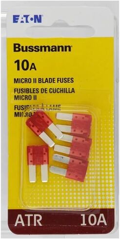 Bussmann BP/ATR-10-RP ATR Micro II Automotive Blade Fuse (2 Leg 10 Amp (Card)), 5 Pack in Saudi Arabia