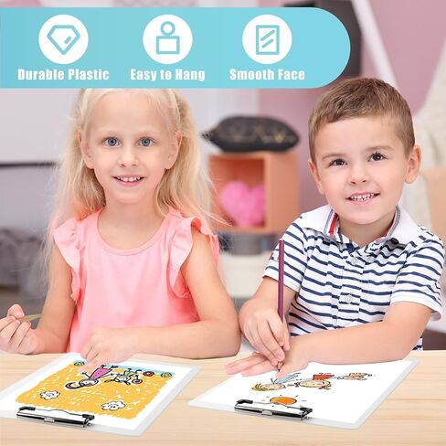 Plastic Clipboards Set of 6,Clear Clipboard,Plastic Clipboard Transparent Color,Acrylic Clipboard with Low Profile Clip,Clear Plastic Clip Boards,Standard A4 Letter Size 12.4" x 8.8" in Kuwait