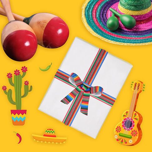 المكسيكي serape الشريط العيد الشريط 4 لفات قوس قزح مخطط الشريط المكسيكي الفقرة العيد الملونة grosgrain الشريط لتغليف الهدايا المكسيكية حزب الزينة المكسيكي زي لوازم الخياطة in Kuwait