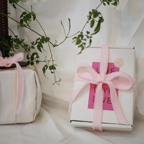 Pink Satin Ribbon 2 Rolls 150 Yards Light Pink Fabric Ribbon (1/4inch×100 Yards,5/8inch×50 Yards) for Gift Wrapping Flower Bouquet Bow Making Wedding Party Decorations in Saudi Arabia