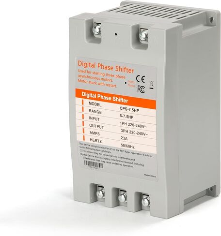 Single Phase to 3 Phase Converter - 7.5HP 23A 220V, Digital Phase Shifter for Residential and Light Commercial Use, 220V-240V Input/Output (One Converter for One Motor Only) in Saudi Arabia
