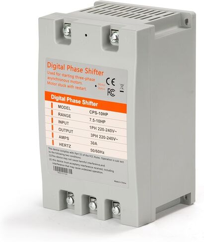 Single Phase to 3 Phase Converter - 7.5HP 23A 220V, Digital Phase Shifter for Residential and Light Commercial Use, 220V-240V Input/Output (One Converter for One Motor Only) in Saudi Arabia