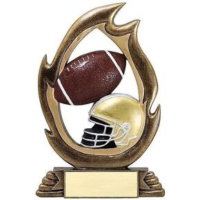 كأس سلسلة لهب كرة القدم - بطول 7.25 بوصة | جائزة Gridiron - لوحة محفورة عند الطلب in Kuwait