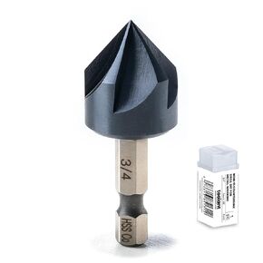 TOOLANT Noir-Ti Cobalt Countersink Drill Bit Set(Pro), Titanium Aluminum Nitride Coated with Quick Change Hex Shank, 5-Piece 1/4" - 3/4"