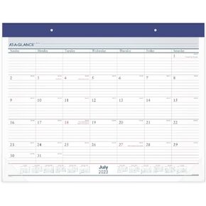 AT-A-GLANCE 2022-2023 Desk Calendar, Monthly Academic Desk Pad, 21-3/4" x 17", Standard (SK241600)