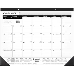 AT-A-GLANCE 2022-2023 Desk Calendar, Monthly Academic Desk Pad, 21-3/4" x 17", Standard (SK241600)