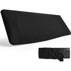 Keyboard Dust Cover, Covers Most 75% 80% 96% and Full Standard Size PC Keyboards, Stretch Fabric Anti-Dust Keyboard Sleeve Fits Keyboards from 14.9" x 5.9" up to 19.5" x 7.5", (Black, M)