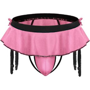 Mens Sissy Skirt String Briefs Sexy Lingerie Skirt Pouch Panties