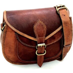 Women Vintage Style Leather Crossbody Satchel Bag Leather Purses Handbags for Women