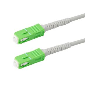 1-Pack 10 Meter SC/APC to SC/APC 3.0mm White Simplex Riser OFNR Fiber Patch Cable, Corning SMF-28 Singlemode 9/125um Ultra Fiber, OS1/OS2 Compatible