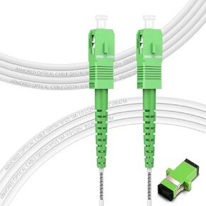 FLYPROFiber- OS2 SC/APC to SC/APC Fiber, 1M/3ft Armored Fiber Optic Internet Cable Single Mode Patch Cable Length Option: 1m-30m, Simplex, 9/125um OS1/OS2 Compatible White LSZH OD-3.0mm in Saudi Arabia